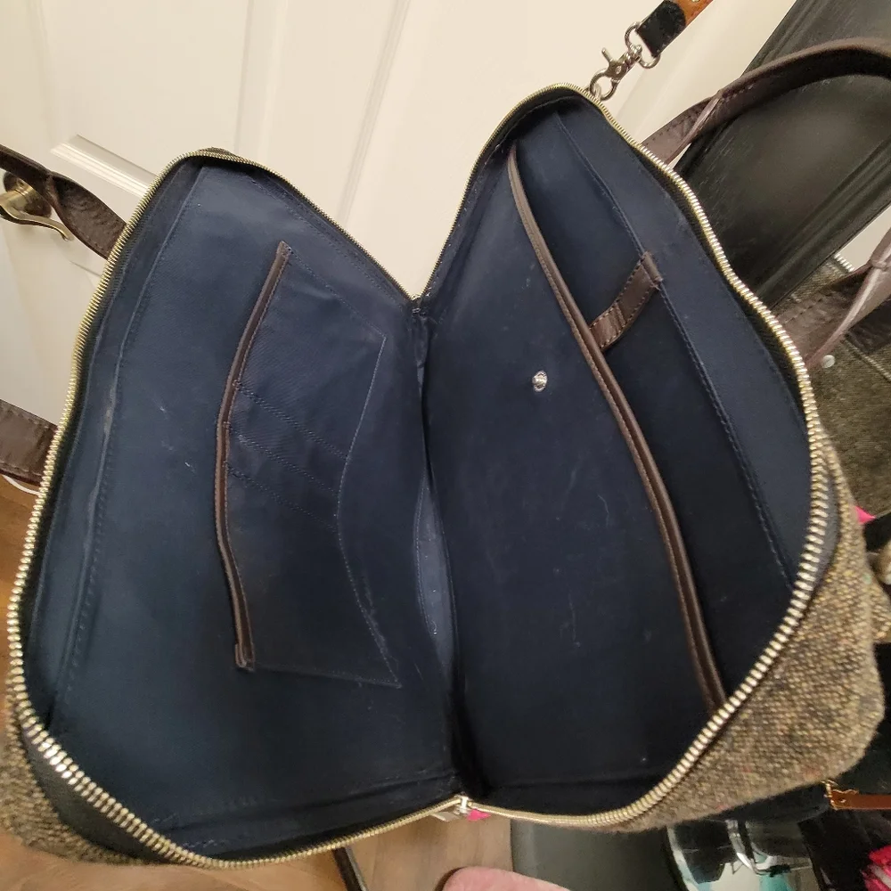 Jack Spade Tweed Bag with Pink Leather Highlights